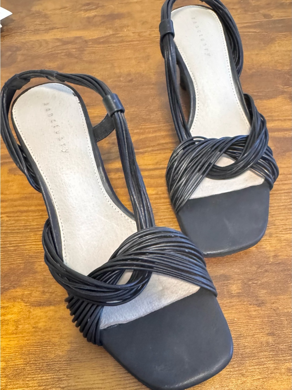 Sanctuary Black Strappy Flat Sandals - Women